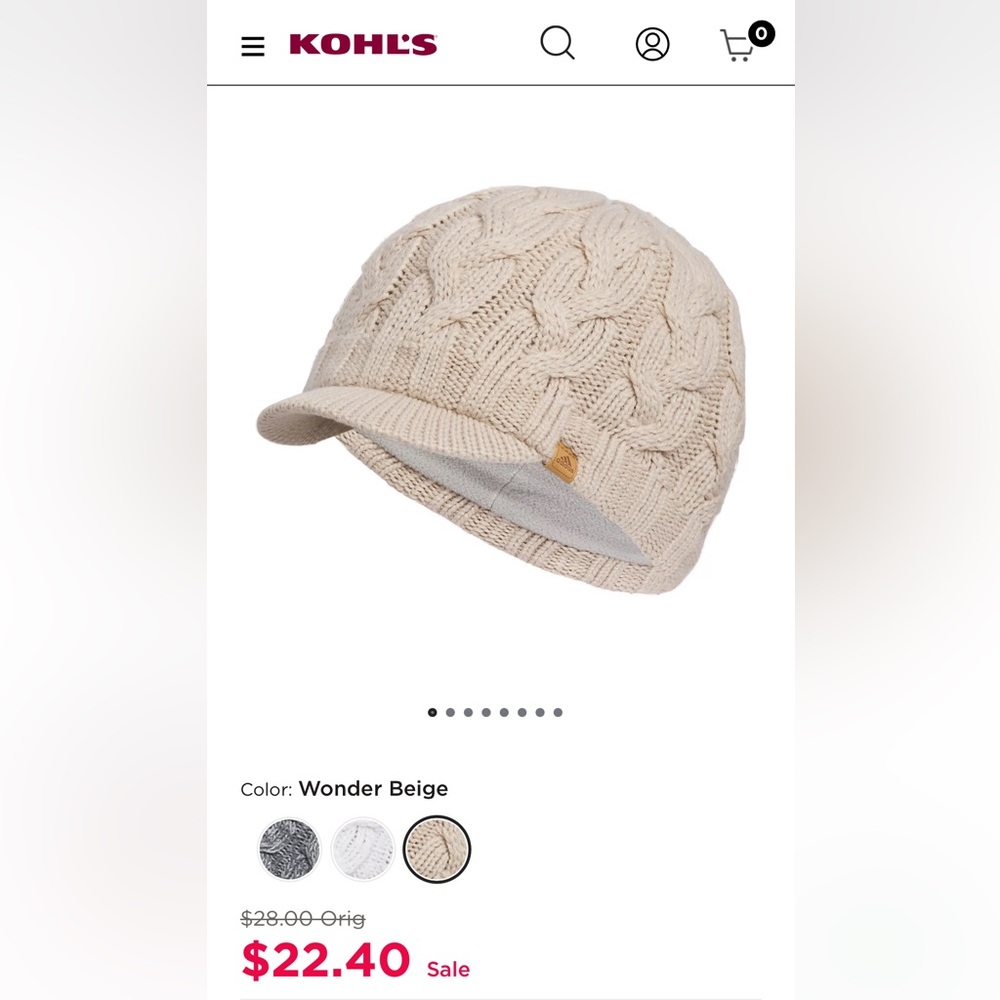 Adidas ‘Wonder Beige’ Women's Stylish Knit Cap, Excellent Condition!